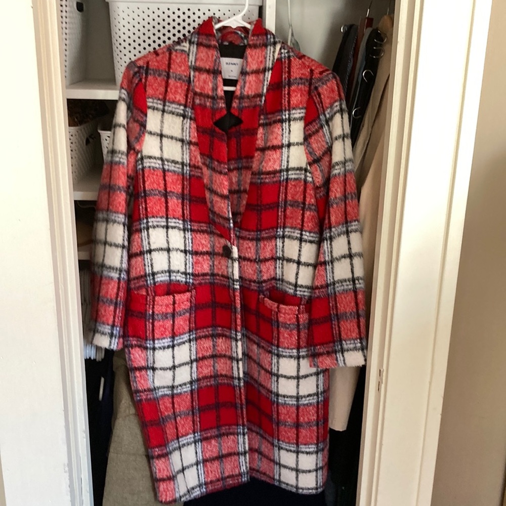 Old Navy Plaid Pea Coat